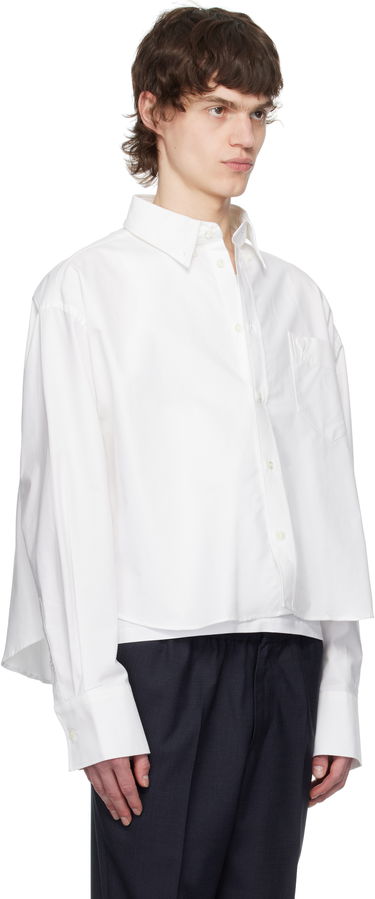 Košeľa AMI AMI Paris Cropped Oversized Shirt Biela | USH123.CO0031, 1