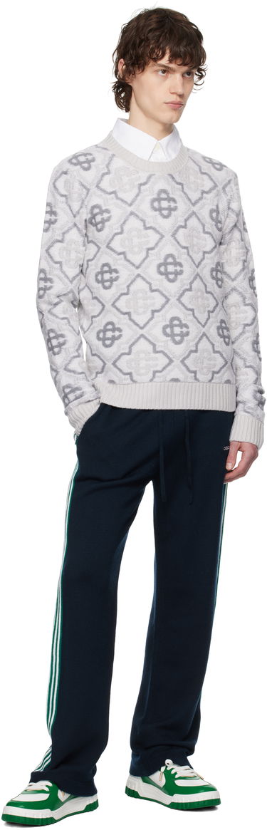 Sveter Casablanca Casablanca Monogram Knit Sweater Šedá | MPS25-KW-829-01, 3