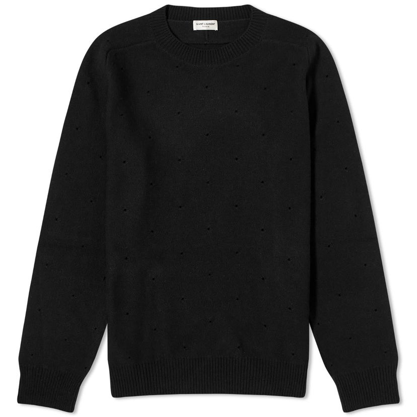 Sveter Saint Laurent Hole Crew Jumper Čierna | 779975Y76LI-1000