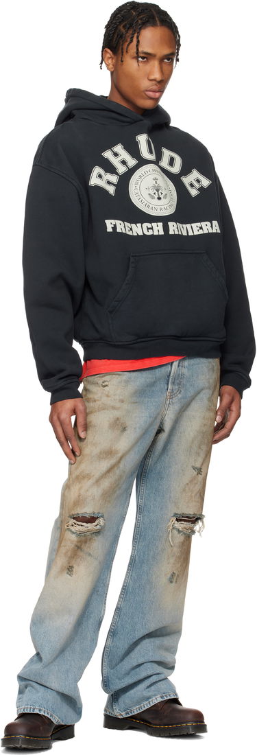 Mikina Rhude Rhude 'French Riviera' Graphic Hoodie Čierna | RHPS25HO04012, 3