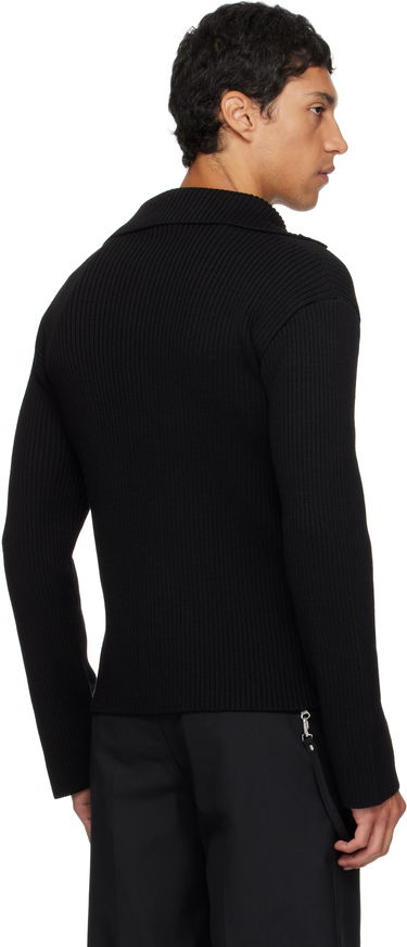 Sveter Courrèges Courrèges Ribbed Wool Polo Čierna | 325MPO050FI0036, 2