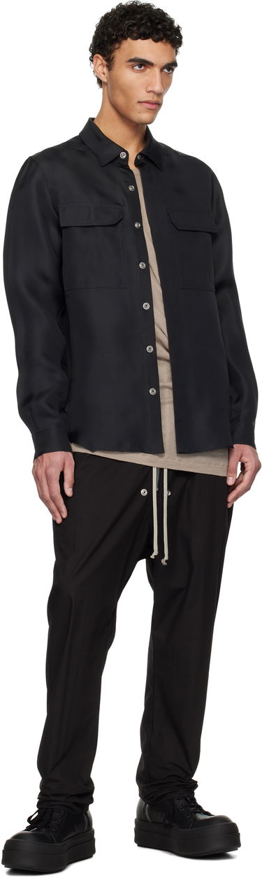 Košeľa Rick Owens Hollywood Silk Gazar Overshirt Čierna | RU01E5236 SG, 3
