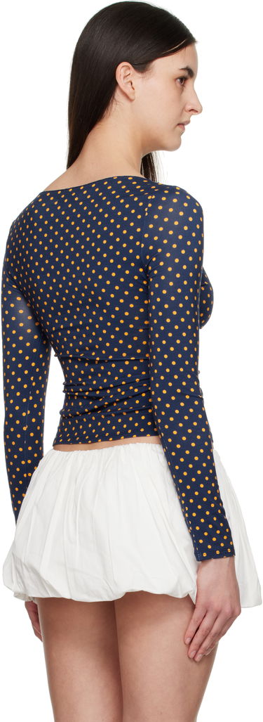 Tričko Miaou Miaou Amelia Polka Dot Long Sleeve T-Shirt Navy | 7183TJBPKD, 2