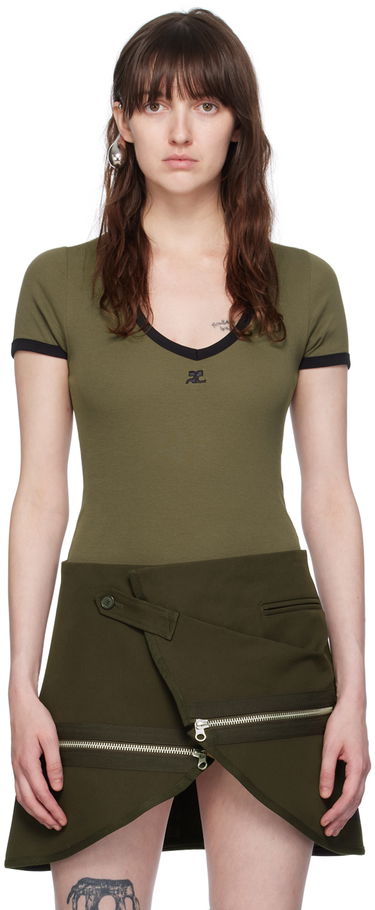 Body Courrèges Courrèges V-Neck Bodysuit Zelené | 224JBD067JS0070, 0