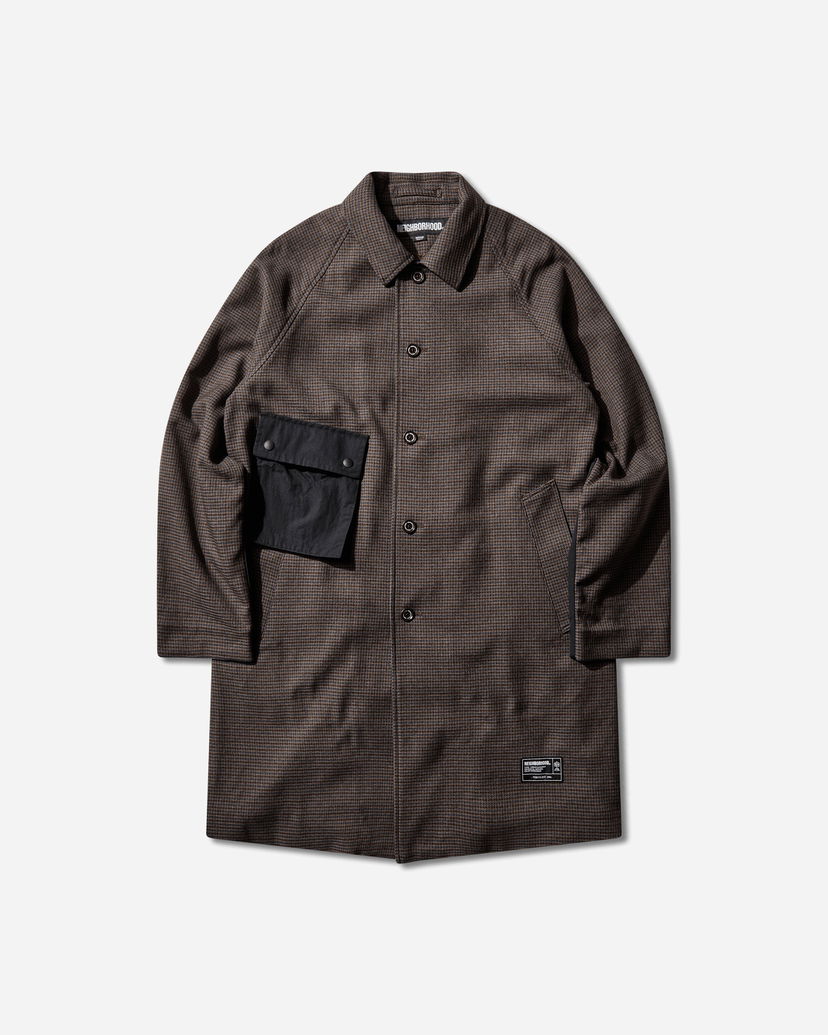 Kabáty Neighborhood GC Check Balcollar Coat Hnedá | 252TGNH-JKM02 BLUE×BROWN