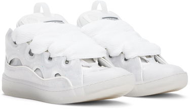 Tenisky a topánky LANVIN White Leather Curb Glitter Effect Sneakers Biela | FU-SKDK12-MEDU-P25, 3