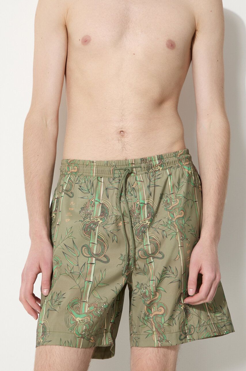 Plavky Maharishi Maharishi Dragon Bamboo Swim Shorts Zelené | 1272.OLIVE, 0