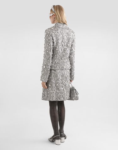 Bunda Dolce & Gabbana Single-breasted Embroidered Jacket With Stones Metalická | F29UEZGDDG9S8400, 2