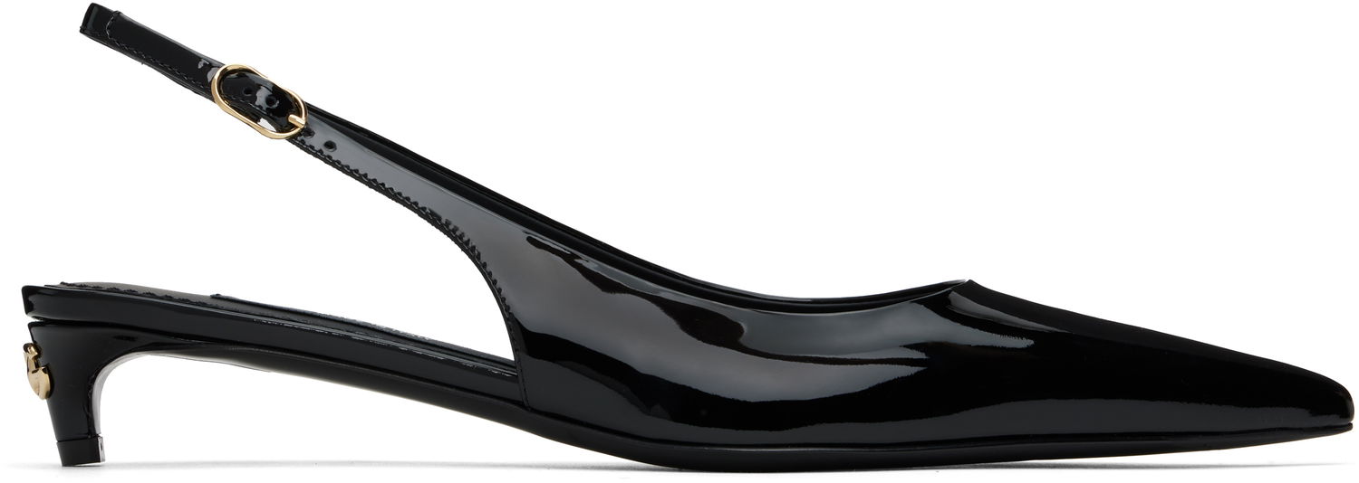 Tenisky a topánky Dolce & Gabbana Dolce&Gabbana Patent Slingback Kitten Heels Čierna | CG0701 A1471, 0