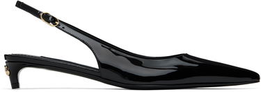 Tenisky a topánky Dolce & Gabbana Dolce&Gabbana Patent Slingback Kitten Heels Čierna | CG0701 A1471, 0