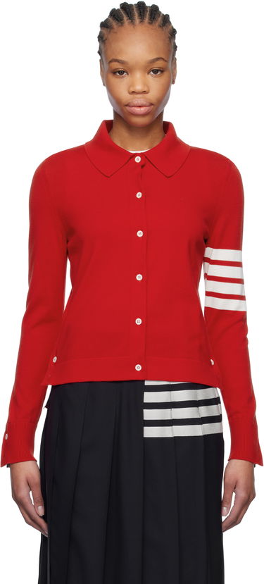 Sveter Thom Browne Thom Browne Cotton 4-Bar Cardigan Červená | FKL003A-Y3036, 0