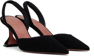Tenisky a topánky Amina Muaddi Suede Sling Heels Čierna | HOLLI SLING 70 SUEDE, 3