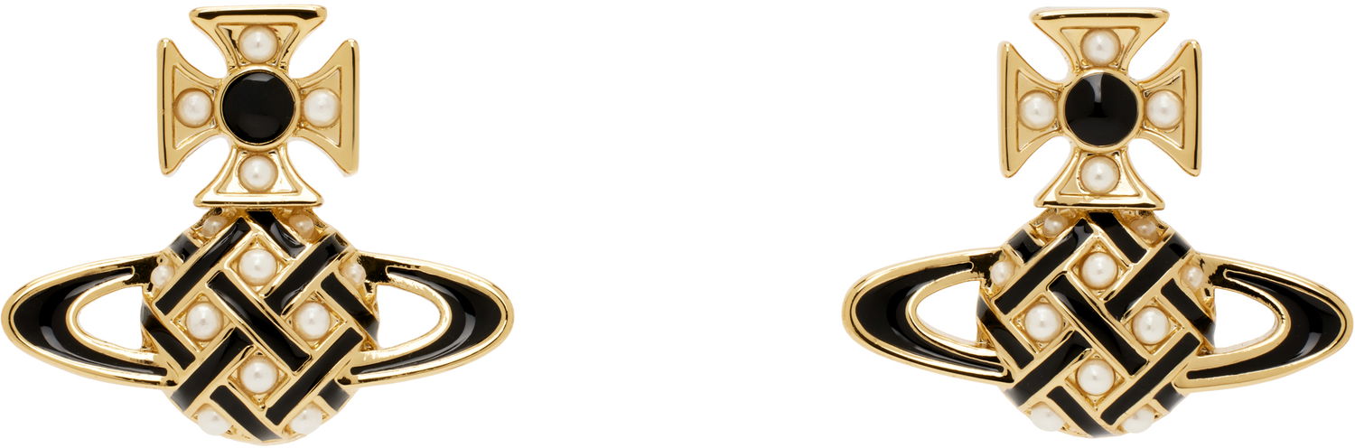 Náušnice Vivienne Westwood Vivienne Westwood Cassie Bas Relief Pearl Earrings Čierna | 62010352-02R844-, 0