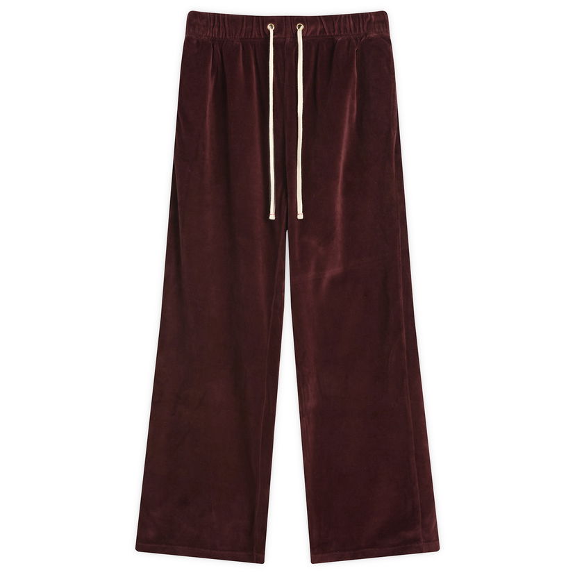 Nohavice LES TIEN Les Tien Velour Relaxed Pants, Size Large Vínová | VL-3129-WRM