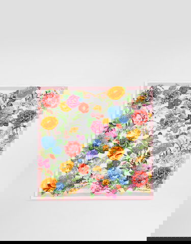 Šál Dolce & Gabbana Dolce & Gabbana Floral Print Silk Twill Square Scarf Rôznofarebný | FN093RGDCV8HD5KU, 2