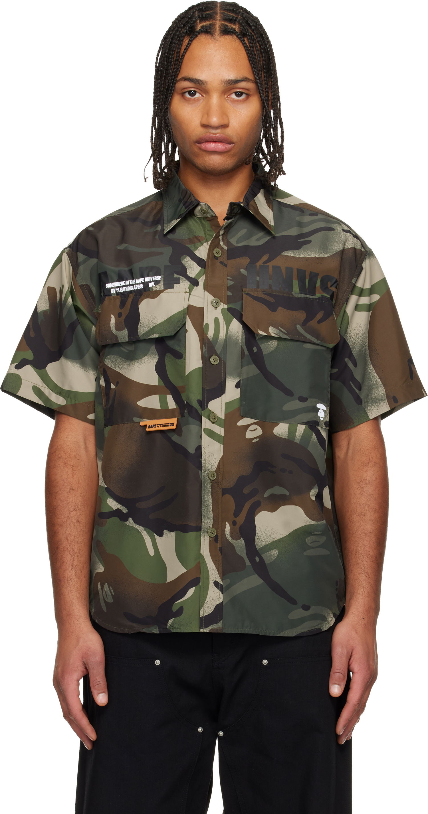 Košeľa AAPE by A Bathing Ape 'AAPEUNVS' Mooface Logo Cargo Shirt Rôznofarebný | AAPSRM8528XANGRZ, 0