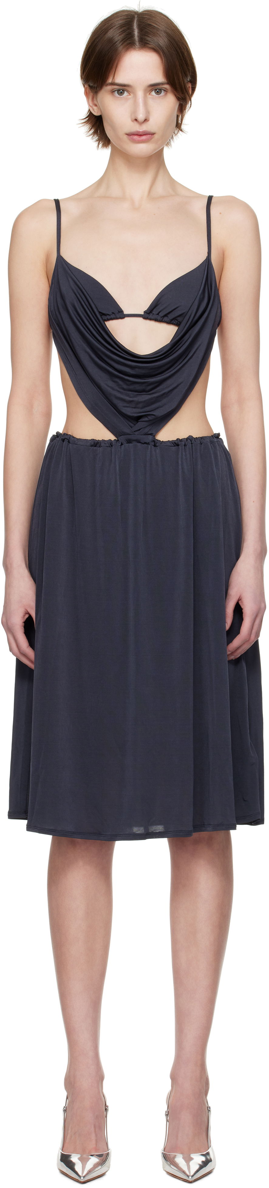 Šaty Diesel Diesel D-Showomen Cowl Neck Midi Dress Navy | A17621 0QMAX, 0