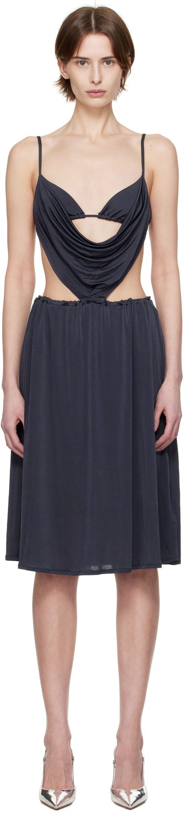 Šaty Diesel Diesel D-Showomen Cowl Neck Midi Dress Navy | A17621 0QMAX, 0