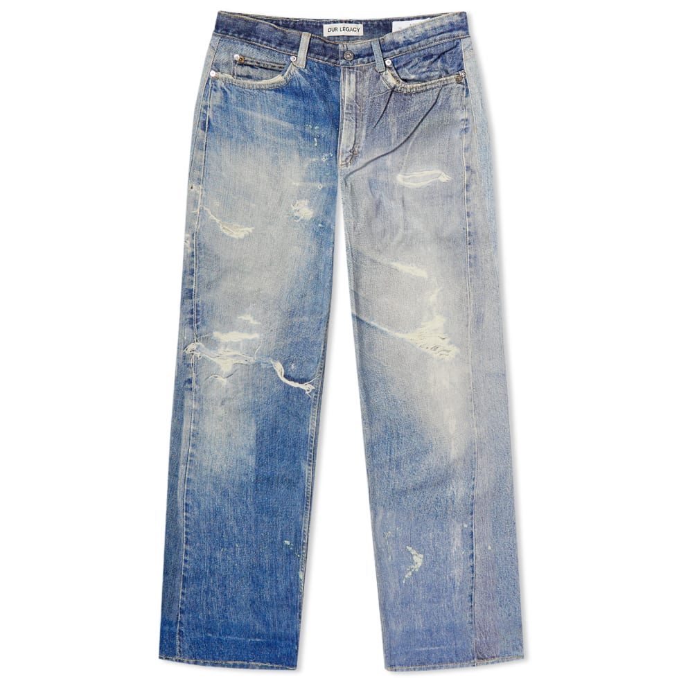Džínsy OUR LEGACY Wide Leg Distressed Jeans Modrá | W4205TDD, 0