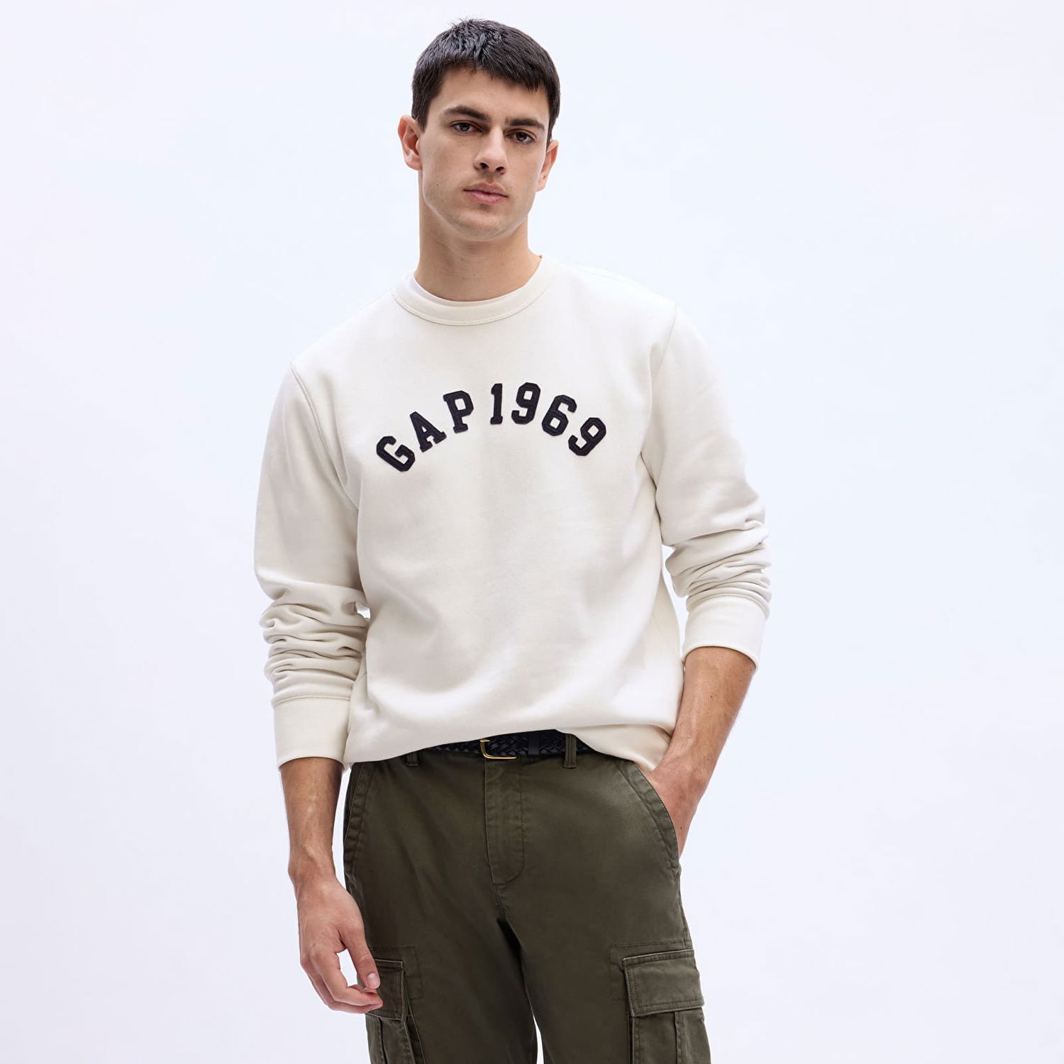 Mikina GAP Crewneck Logo Sweatshirt Carls Stone Béžová | 817079-02, 0
