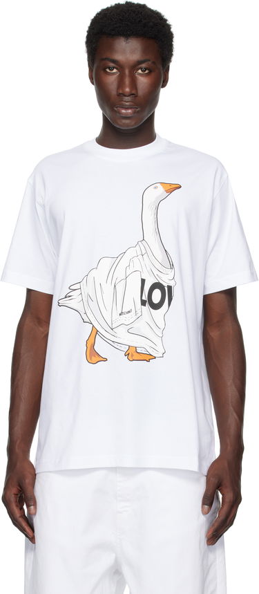 Tričko Moschino Moschino Goose Graphic Organic Cotton T-Shirt Biela | 252ZZ071152411001, 0