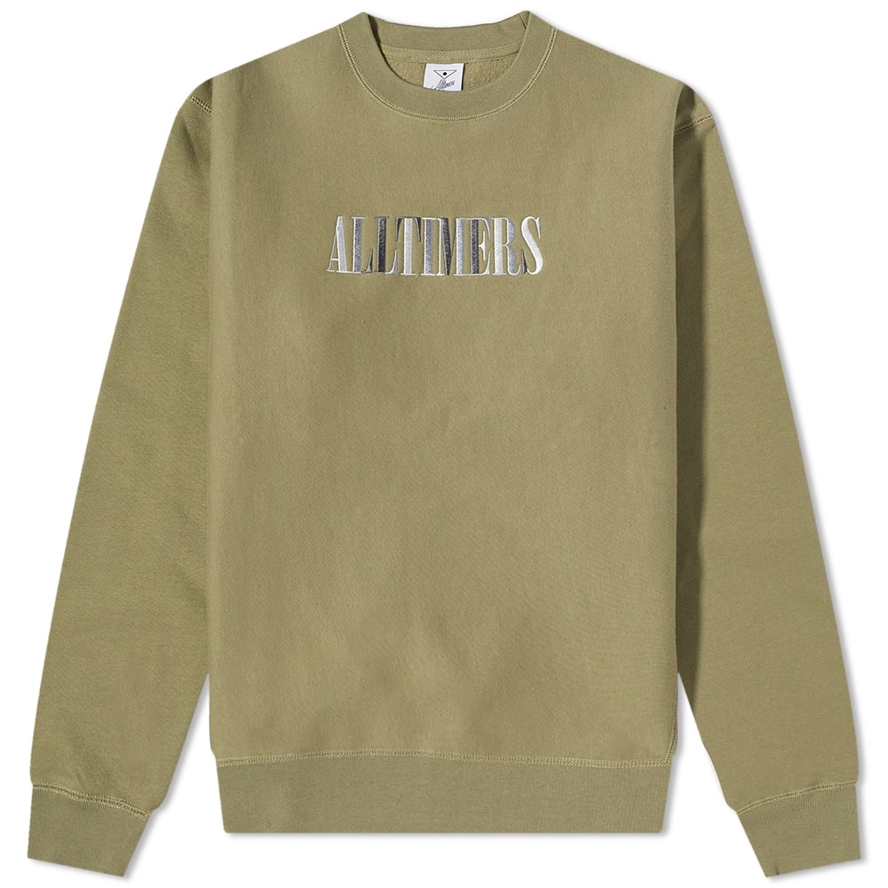 Mikina Alltimers Midtown Heavyweight Embroidered Crew Sweat Zelené | 22FA01AP0301-OLI, 0