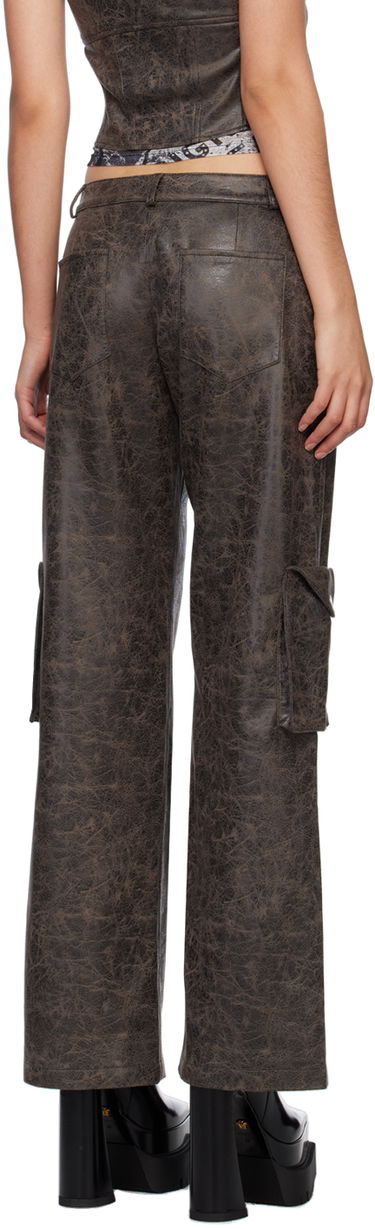 Cargo nohavice Miaou Miaou Elias Faux-Leather Cargo Pants Hnedá | 1034DVSVAR, 2