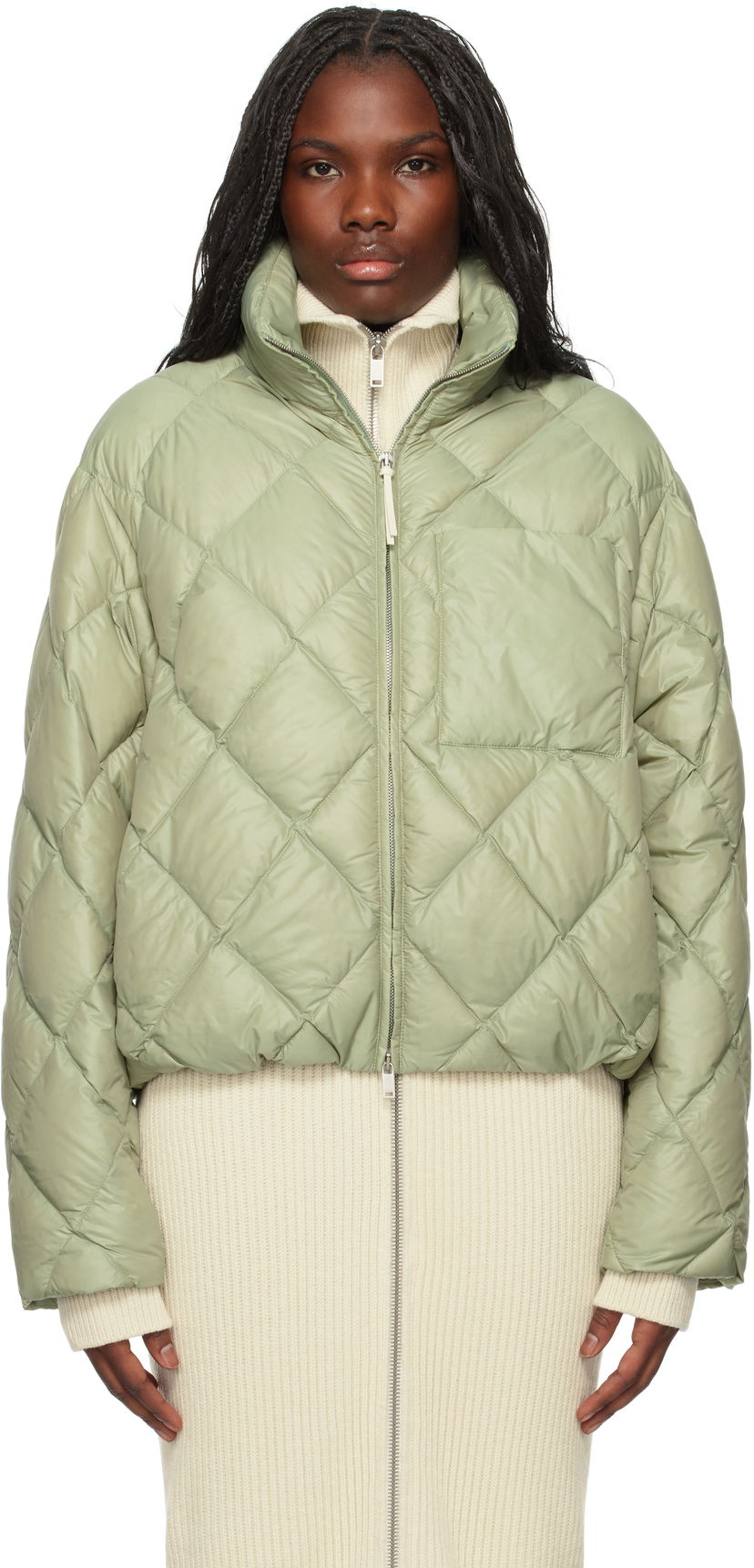 Prešívaná bunda Jil Sander Down Jacket Zelené | J40AF0164_J70007