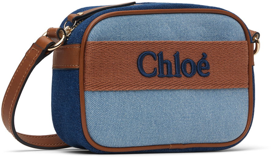 Taška cez rameno CHLOÉ Chloe Embroidered Camera Bag Modrá | C20276, 1