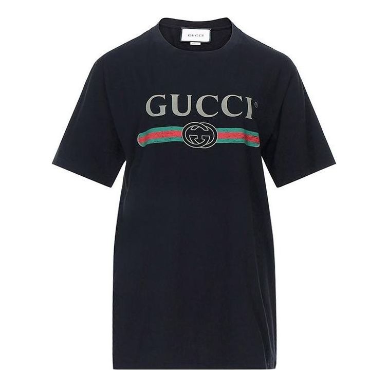 Tričko Gucci Oversize T-Shirt With Logo Čierna | 457095-X5L89-1948