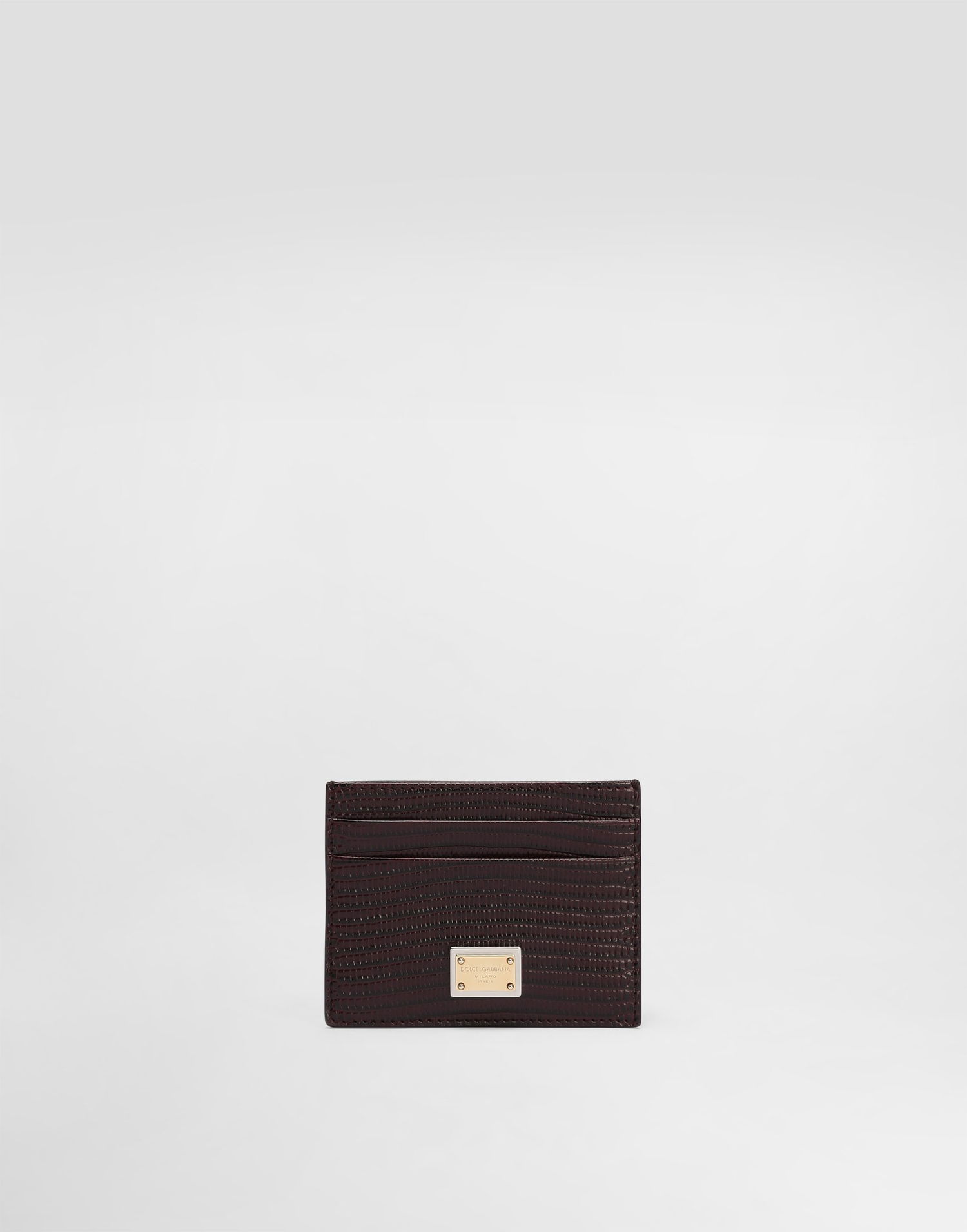 Peňaženka Dolce & Gabbana Dolce & Gabbana Iguana-Print Leather Card Holder Hnedá | BI0330A109580342, 0