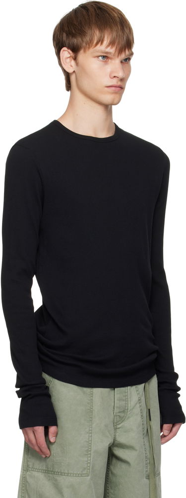 Tričko Ann Demeulemeester Ann Demeulemeester Greg Thermal Long Sleeve T-Shirt Čierna | B0011646-FA659-099, 1