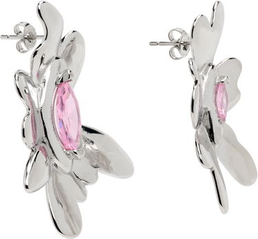 Náušnice Collina Strada Collina Strada Silver Tone Pink Daisy Maxi Earrings Metalická | XX1088, 1