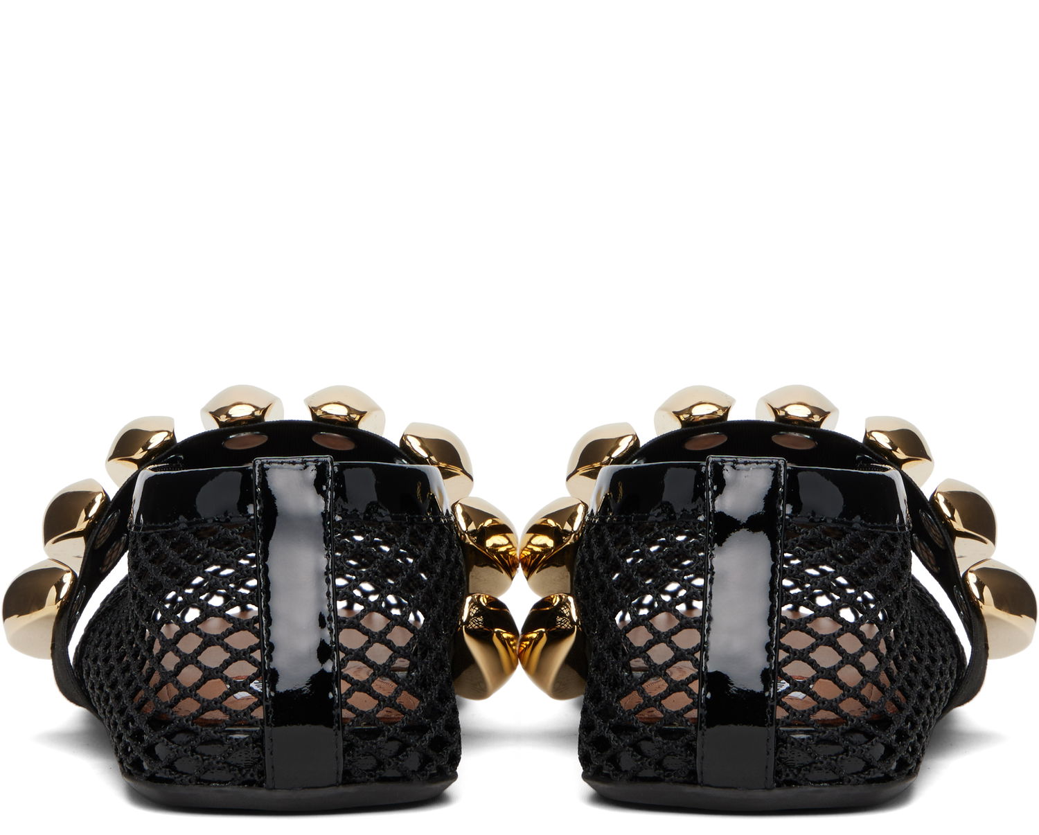 Starostlivosť o obuv Alaïa ALAÏA Fishnet Jewel Ballerina Flats Čierna | AA3A067TK062, 1