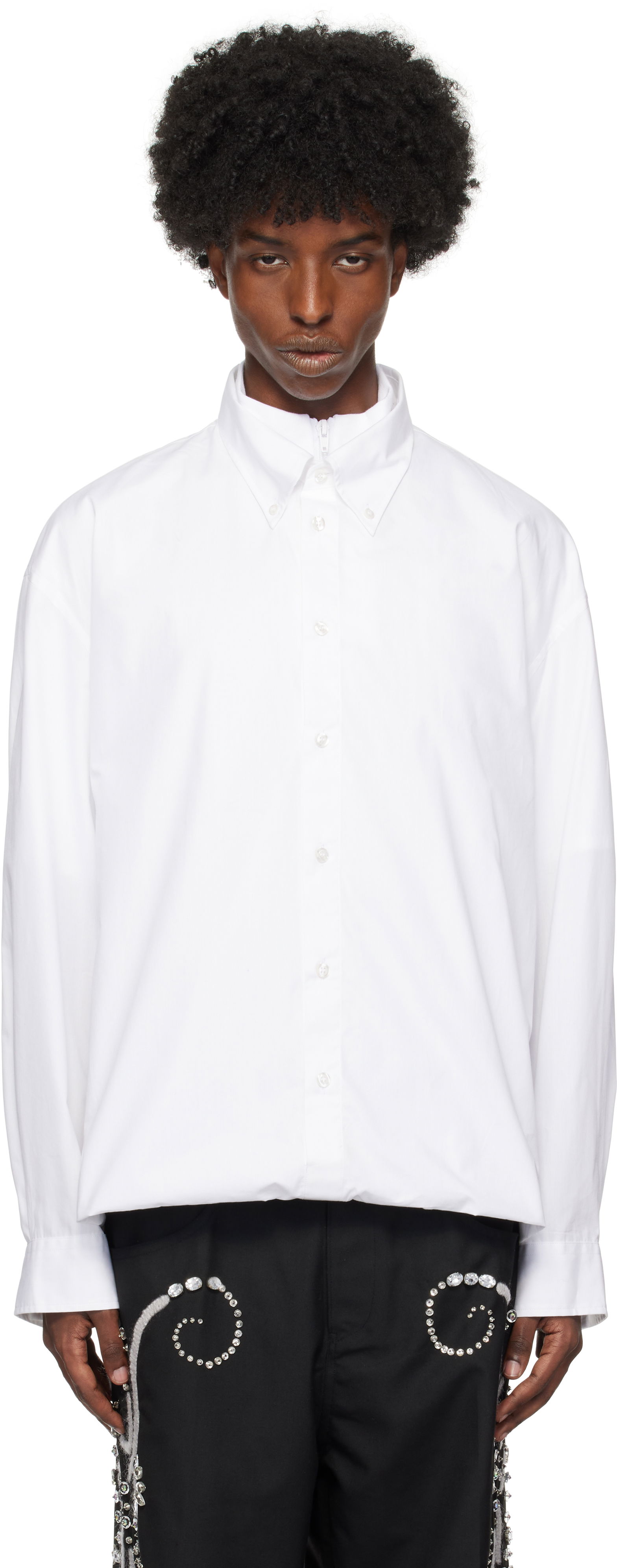 Double-Layered Foldover Long Sleeve Shirt