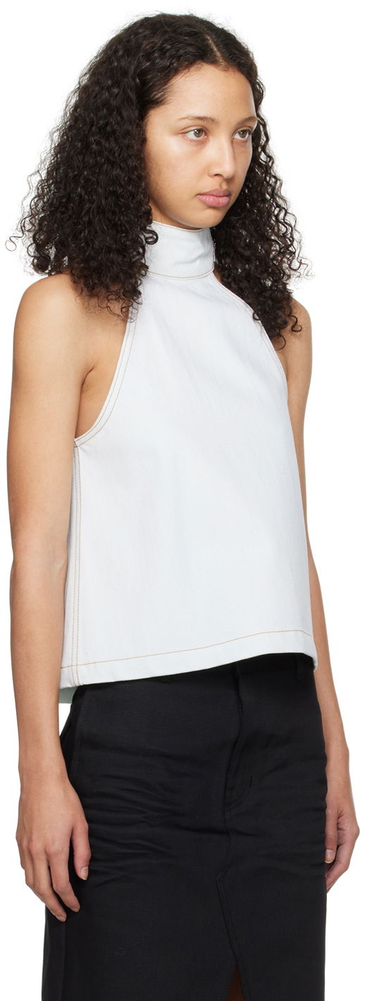 Tielko We11done We11done Halter Neck Denim Top Modrá | WD-DB0-24-299-W-IC, 1