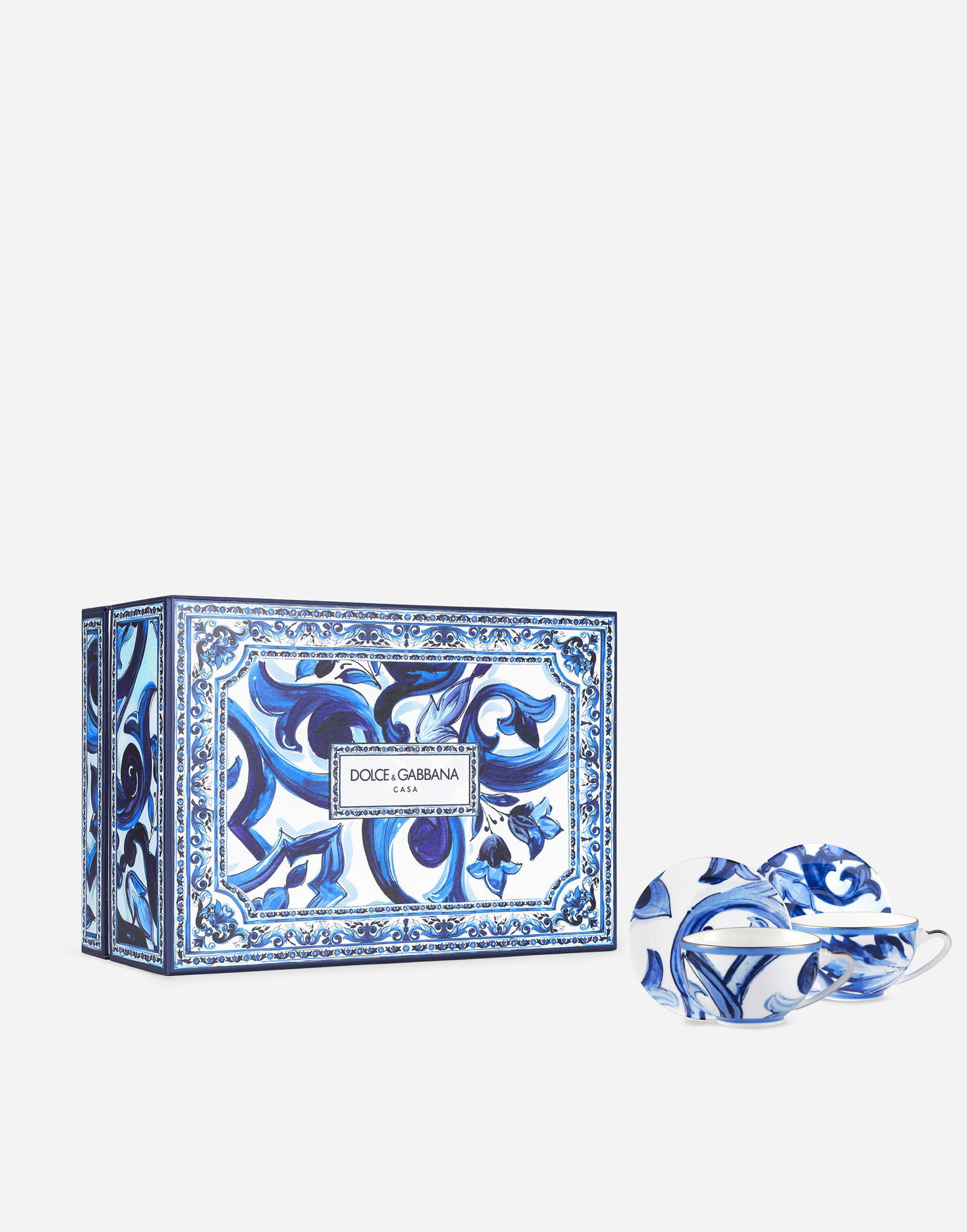 Home decor Dolce & Gabbana Dolce & Gabbana Gift Box With 2 Porcelain Teacups With Saucers Modrá | TC0S20TCM09UB100, 0