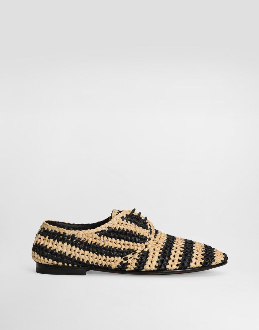 Doplnky Dolce & Gabbana Dolce & Gabbana Woven Raffia Derby Shoes Béžová | A10872A9M098B965
