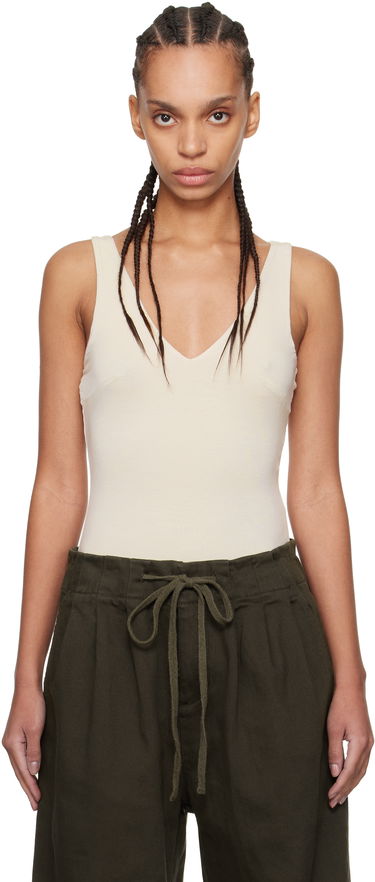 Tielko Entire Studios Off-White V-Neck Bodysuit Béžová | ES2603CR, 0