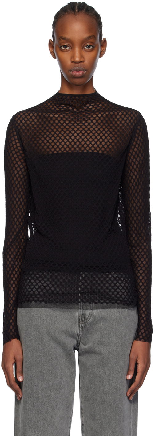 TOTEME Sheer Mock Neck Top