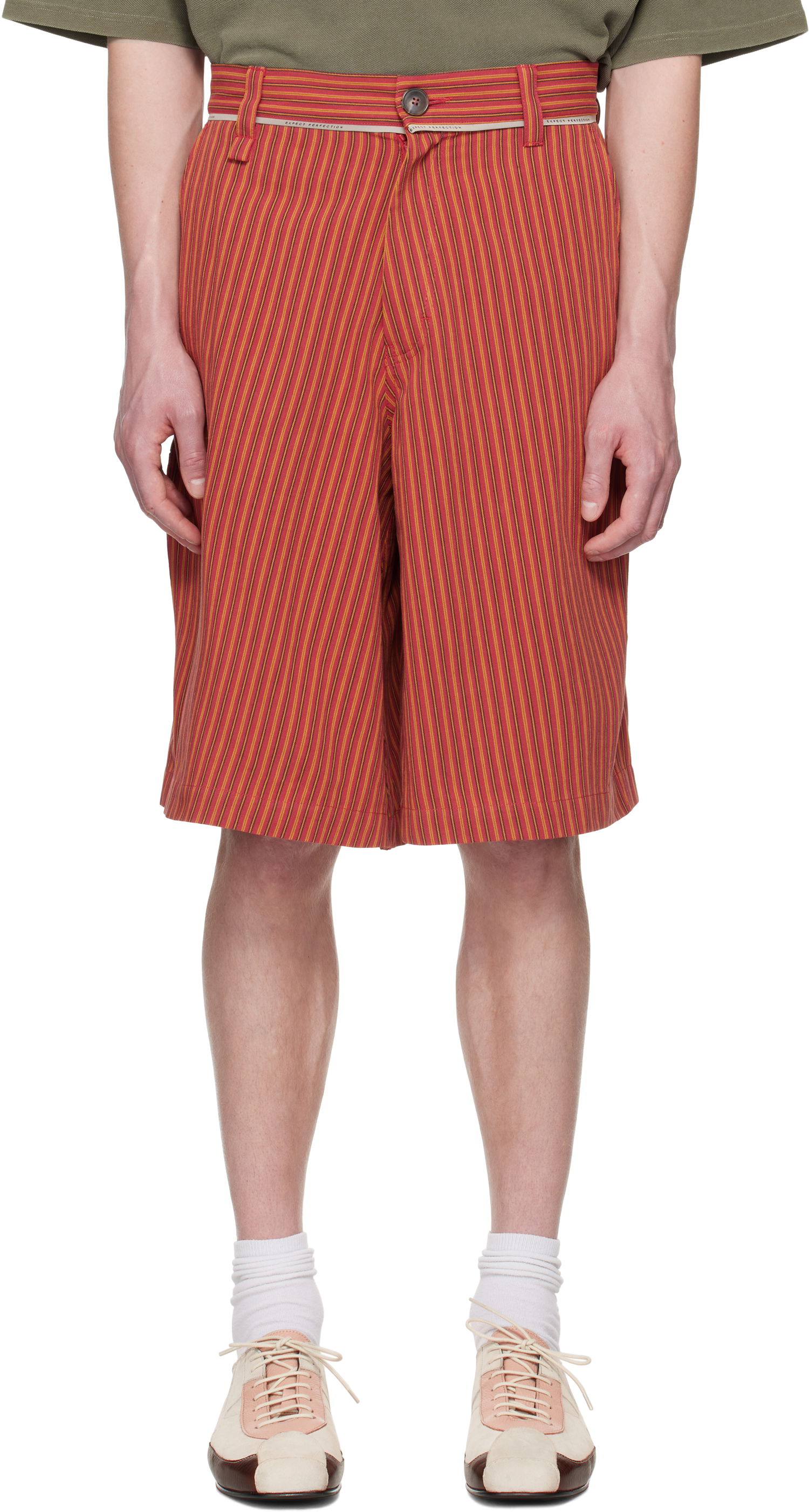 Šortky Martine Rose Martine Rose Twisted Striped Shorts Červená | 841WS14111, 0