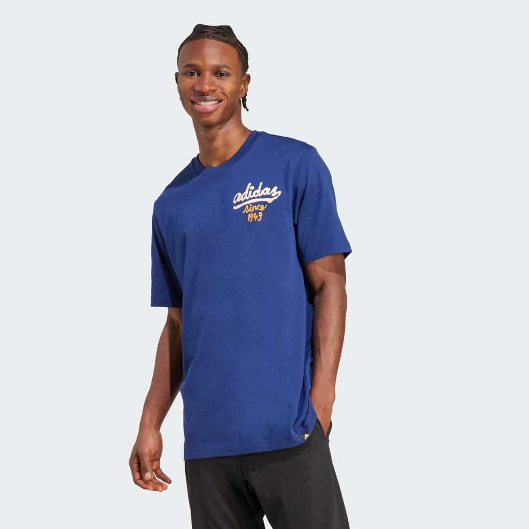 Tričko adidas Performance Graphic Tee Modrá | JM6465, 0