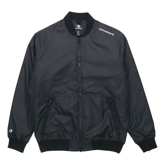 Bomber bunda Converse Converse Aviator Baseball Woven Windproof Jacket Čierna | 10018368-A03