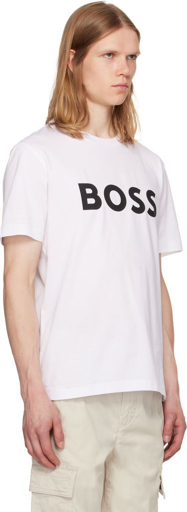 Tričko BOSS BOSS Cotton-Jersey Logo T-Shirt Béžová | 50495742, 4