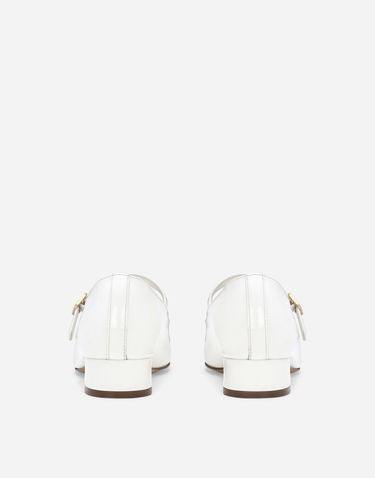 Tenisky a topánky Dolce & Gabbana Dolce & Gabbana Patent Leather Ballet Flats With Heel with DG Logo Biela | D11034A132887682, 2