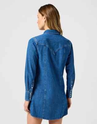 Šaty Wrangler Wrangler Regular Long Sleeve Denim Dress Modrá | 112356498:XXL, 1