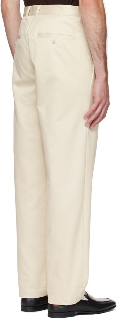 Nohavice BOSS Relaxed-Fit Cotton Twill Trousers Biela | 50546924, 2