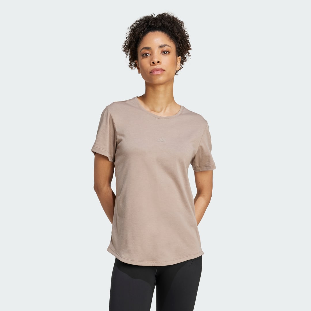 Tričko adidas Performance Yoga Essentials T-Shirt Béžová | JM4482, 0