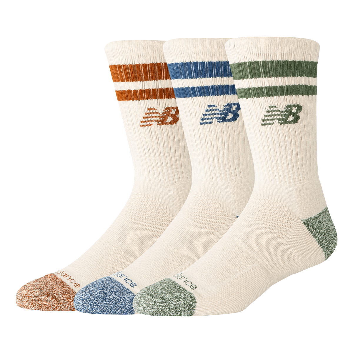 Ponožky New Balance Active Striped Crew Socks 3-Pack Rôznofarebný | LAS35210-AS3, 0