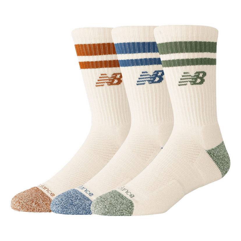 Ponožky New Balance Active Striped Crew Socks 3-Pack Rôznofarebný | LAS35210-AS3
